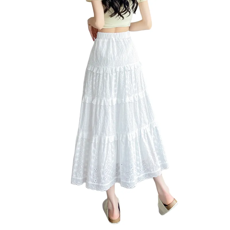 SITOL Casual Long Skirts Women's White-1