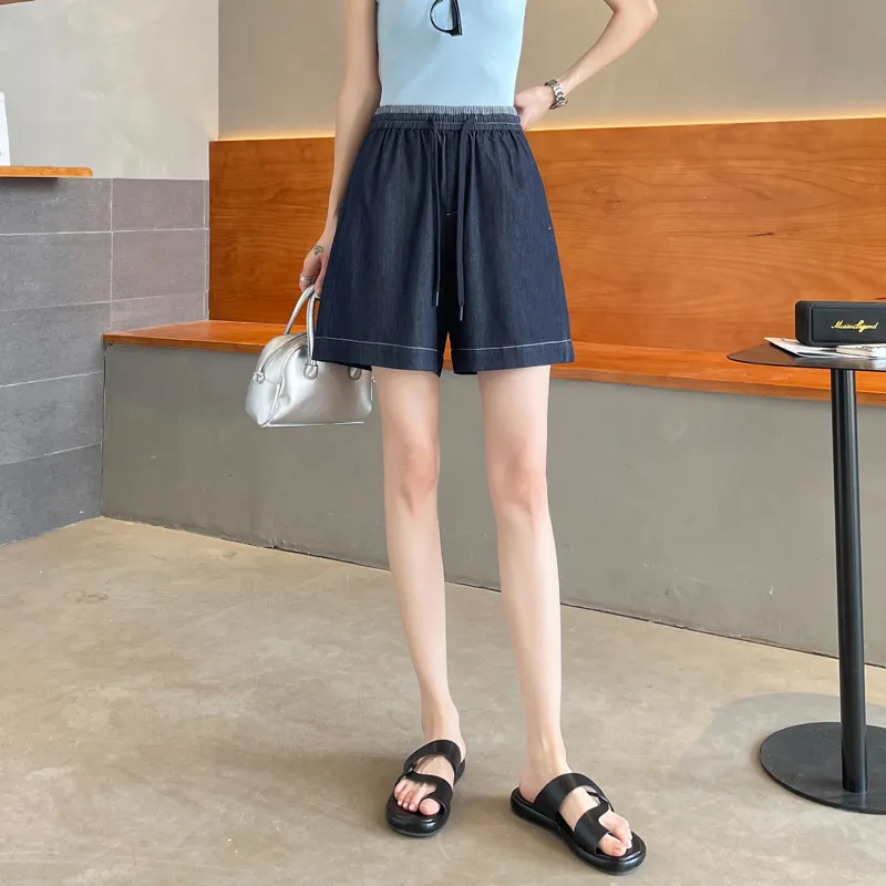 SITOL Denim Shorts Women's Dark Blue-4
