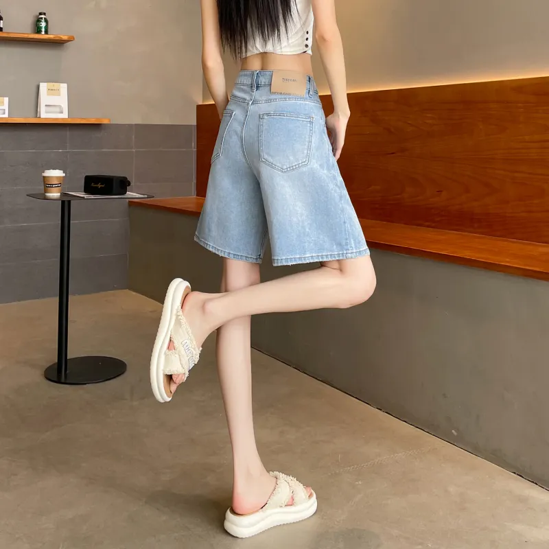 SITOL Denim Shorts Women's Blue-6