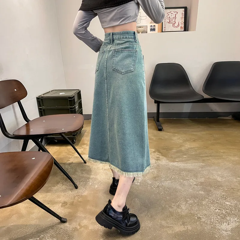 SITOL Denim Short Skirts Women's Blue-6