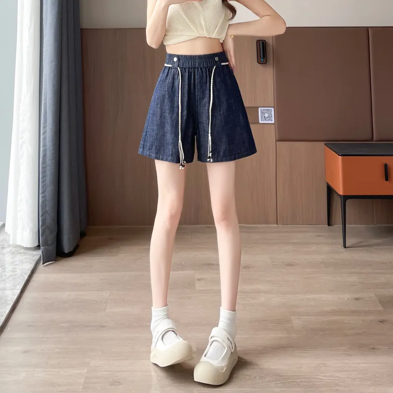 SITOL Denim Shorts Women's Dark Blue-2