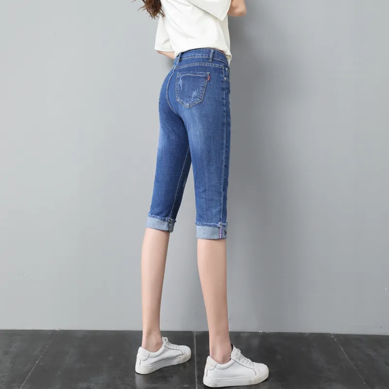 SITOL Denim Shorts Women's Blue-6
