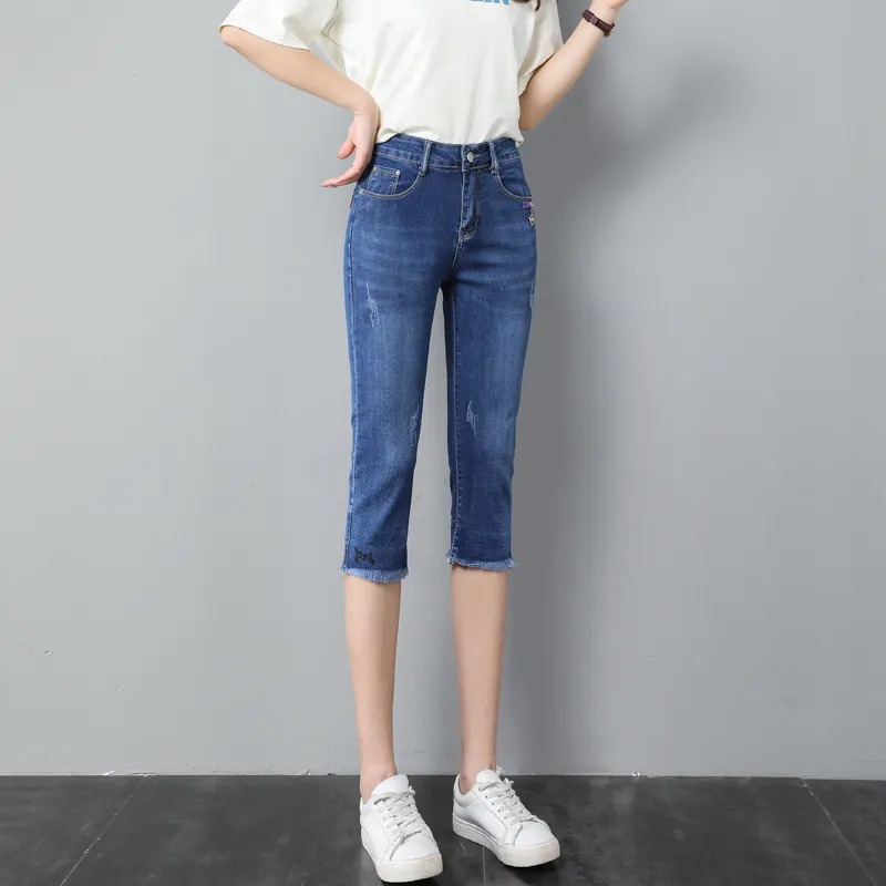 SITOL Denim Shorts Women's Blue-5