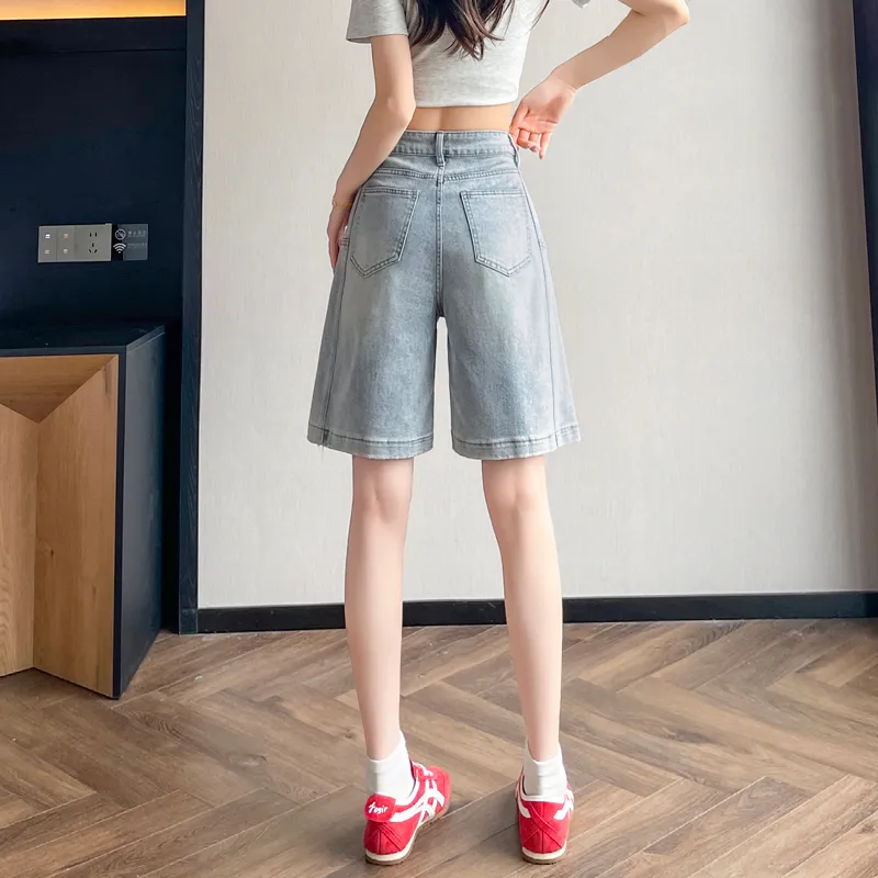 SITOL Denim Shorts Women's Blue-5