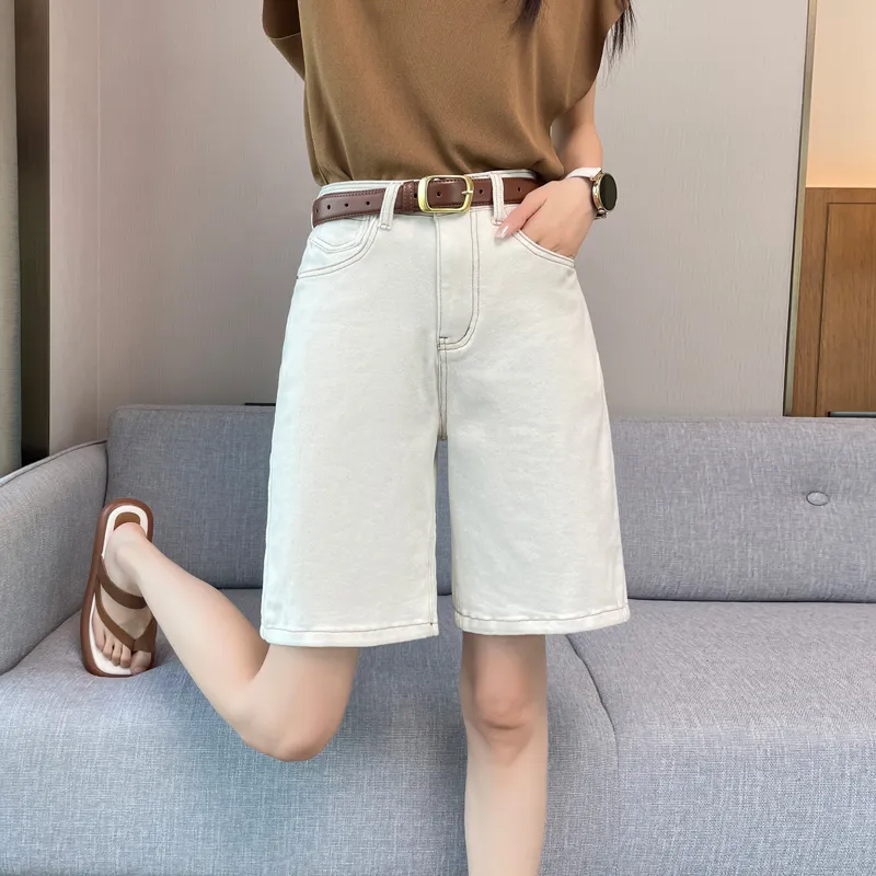 SITOL Denim Shorts Women's White-1