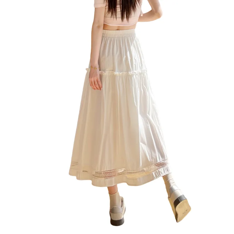 SITOL Casual Long Skirts Women's White-1