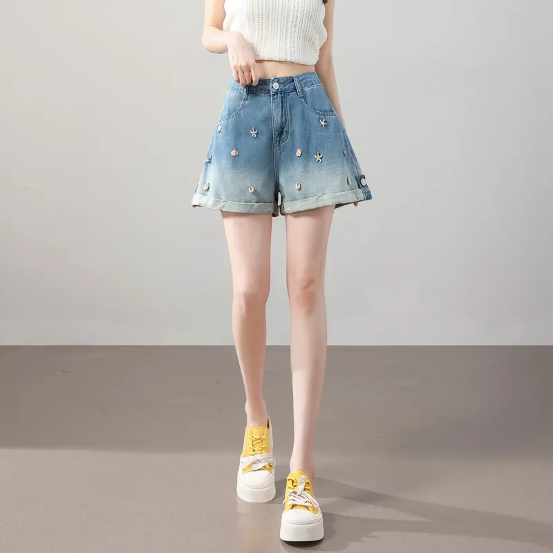 SITOL Denim Shorts Women's Blue-3