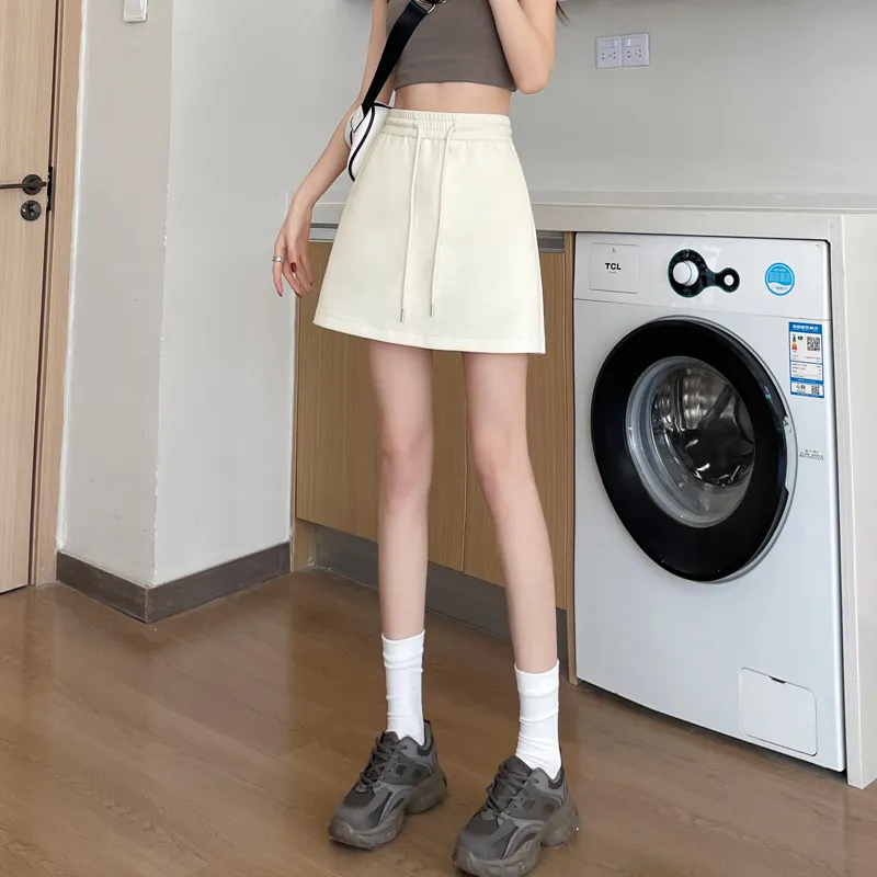 SITOL Casual Short Skirts Women's Ecru-5