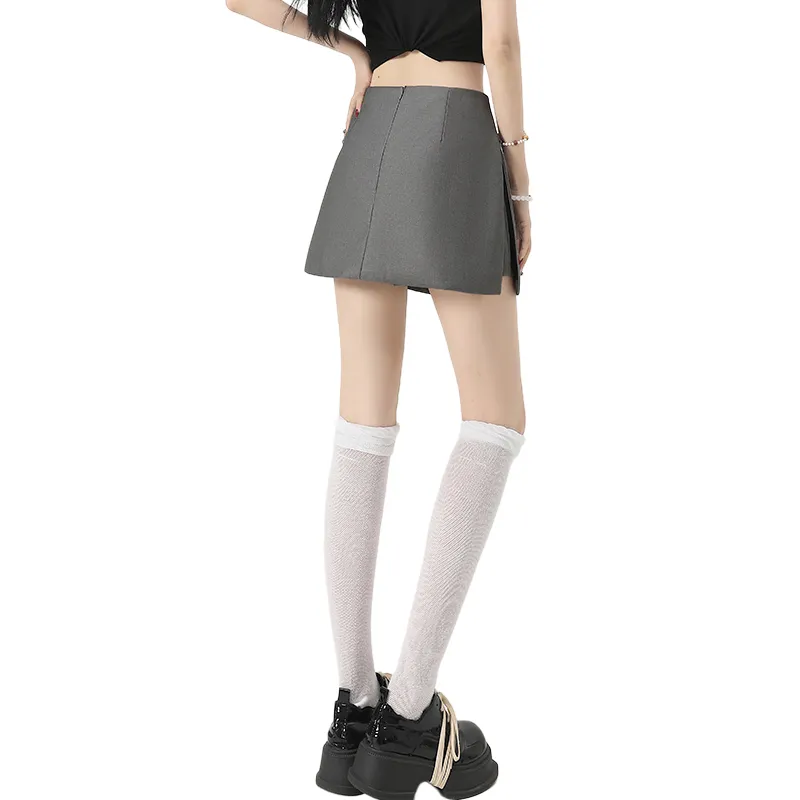 SITOL Casual Short Skirts Women's Gray-1