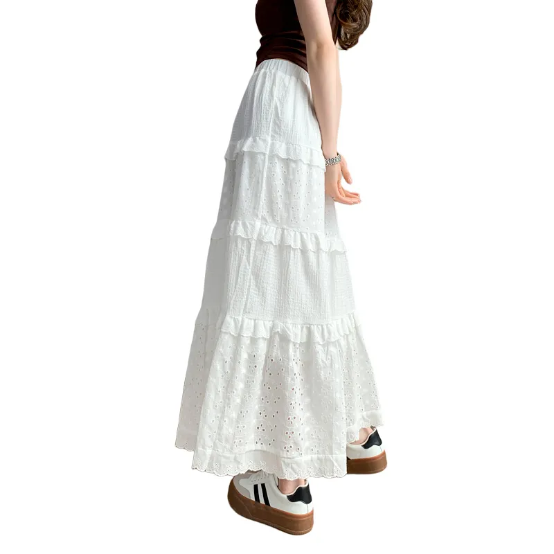SITOL Casual Long Skirts Women's White-1