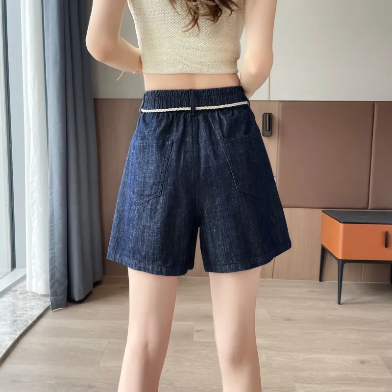 SITOL Denim Shorts Women's Dark Blue-6