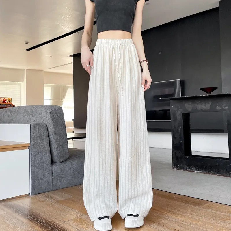 SITOL Casual Pants Women's Pink Stripe-9
