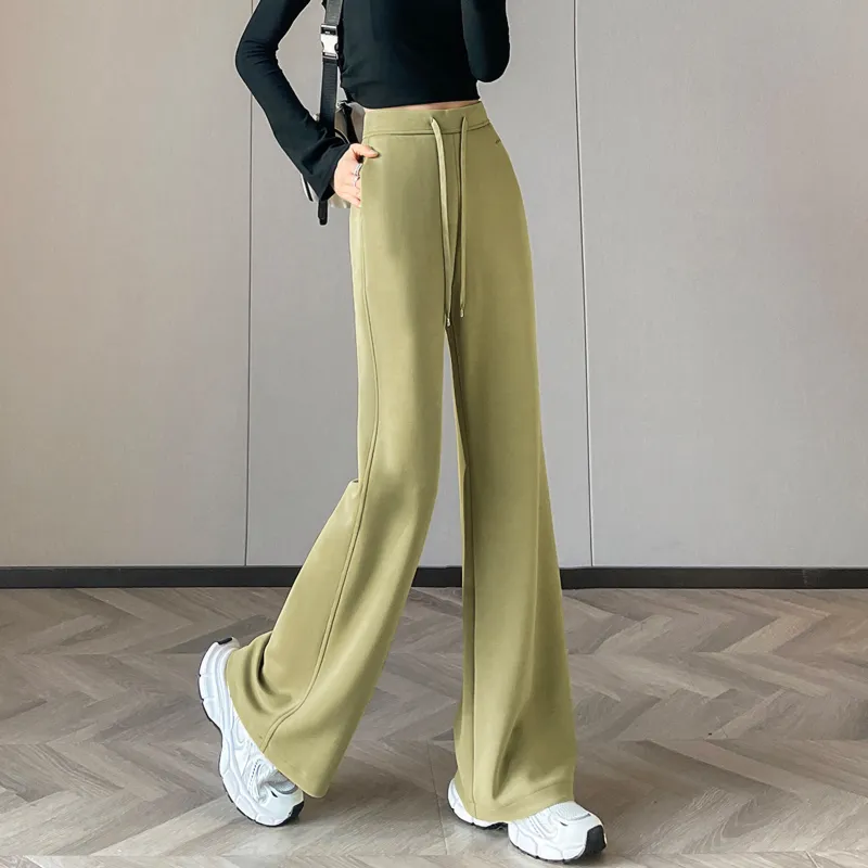 SITOL Casual Pants Women's Mustard Green-3