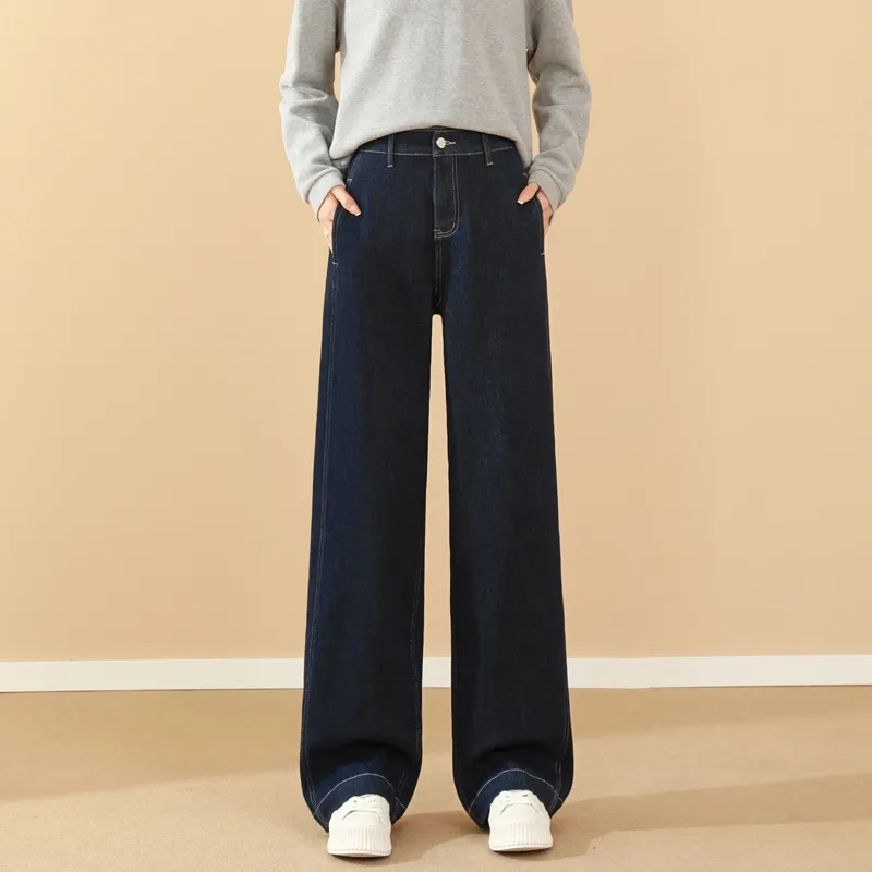 SITOL Jeans Women's Denim Blue Thin Fleece-2