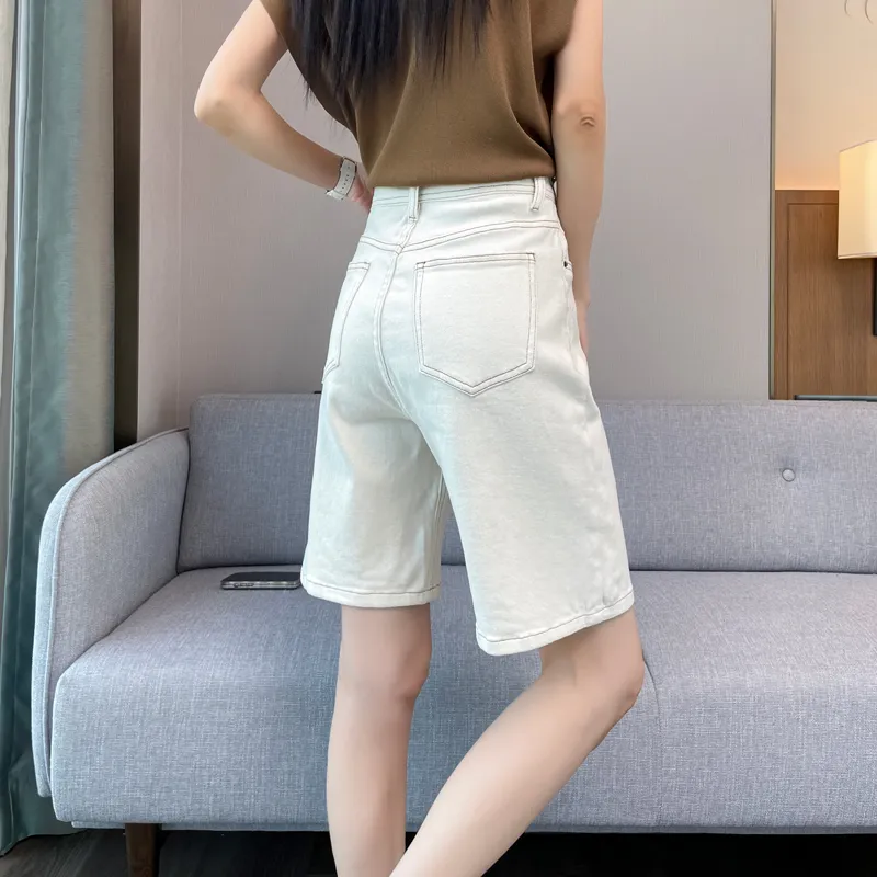 SITOL Denim Shorts Women's White-6