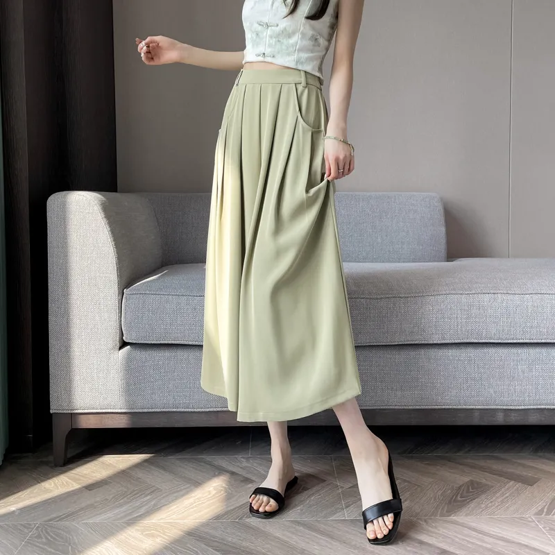 SITOL Casual Short Skirts Women's Light Green-5