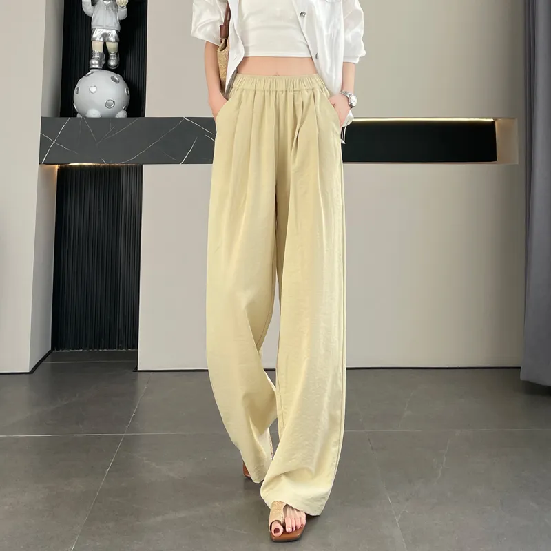 SITOL Casual Pants Women's Light Yellow-4