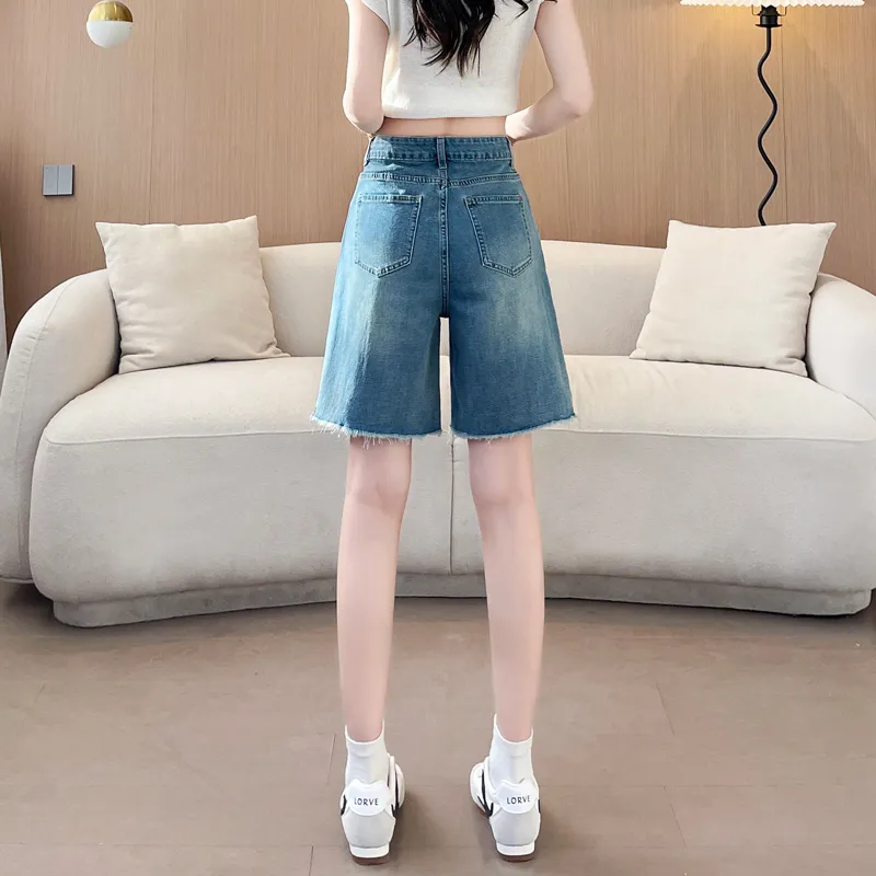SITOL Denim Shorts Women's Blue-6