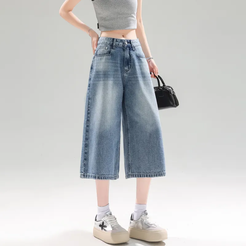 SITOL Denim Shorts Women's Blue-4