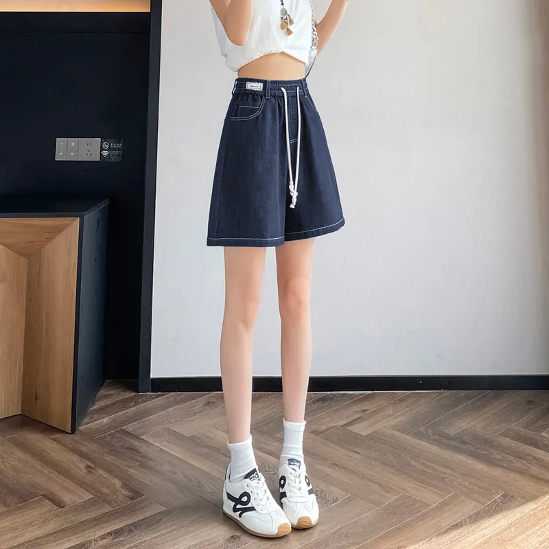 SITOL Denim Shorts Women's Blue-4