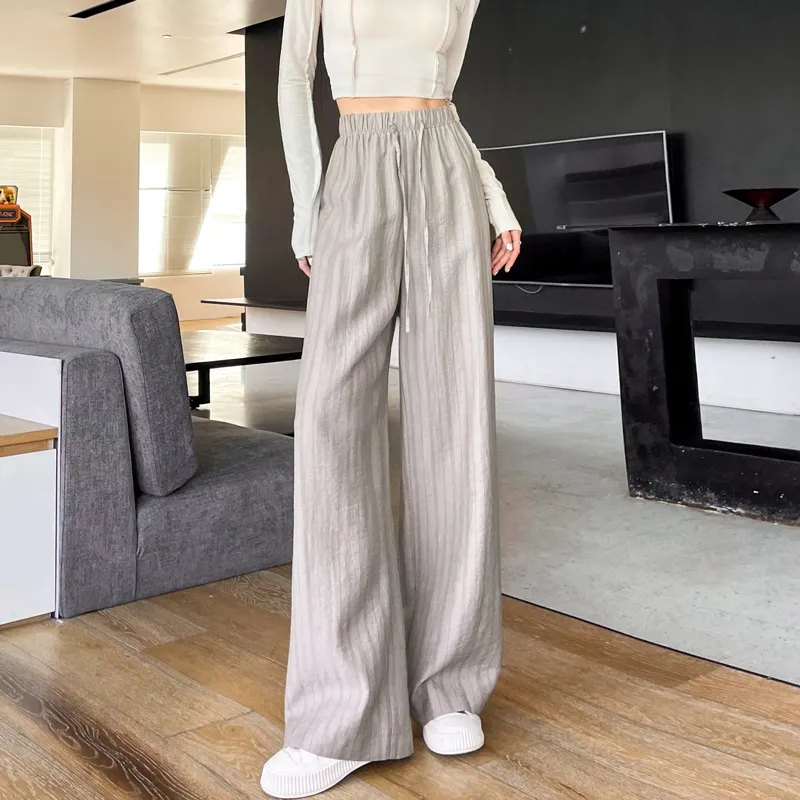 SITOL Casual Pants Women's Pink Stripe-17
