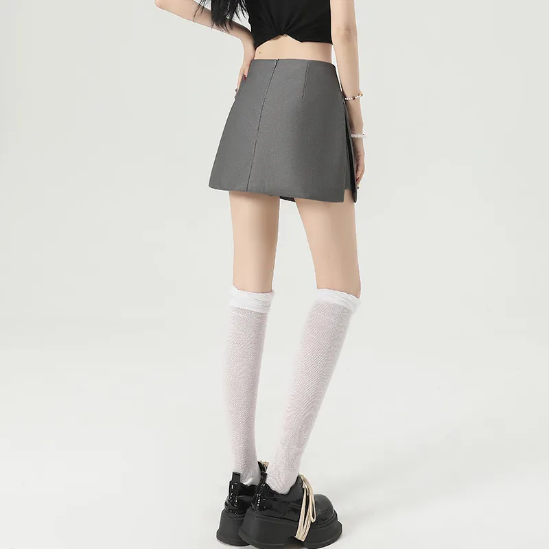 SITOL Casual Short Skirts Women's Gray-6