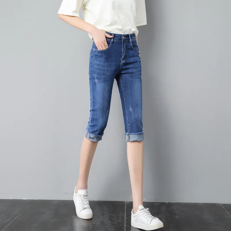 SITOL Denim Shorts Women's Blue-4