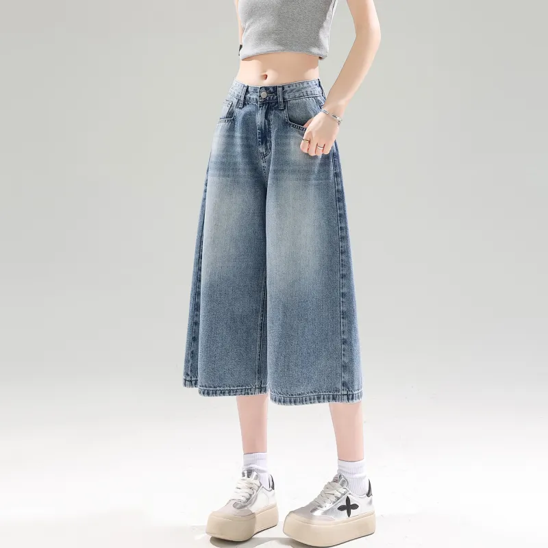 SITOL Denim Shorts Women's Blue-5