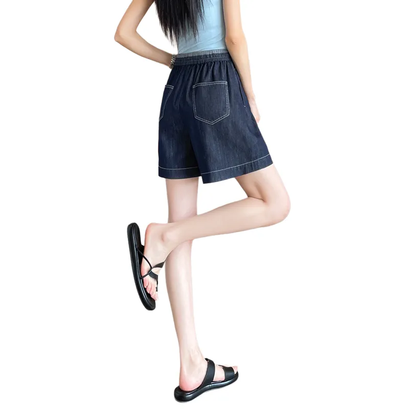 SITOL Denim Shorts Women's Dark Blue-1