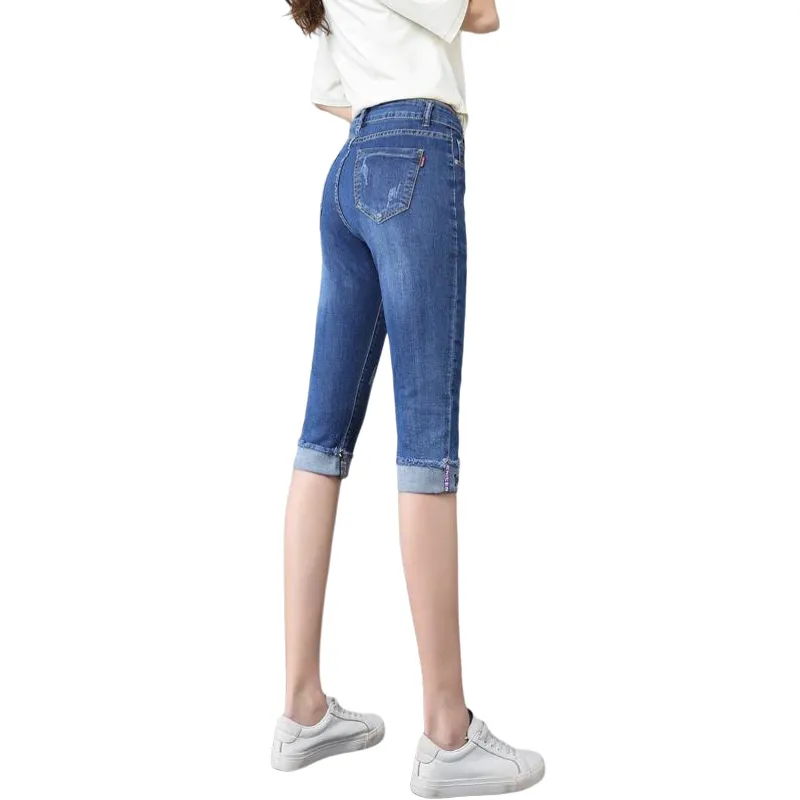 SITOL Denim Shorts Women's Blue-1