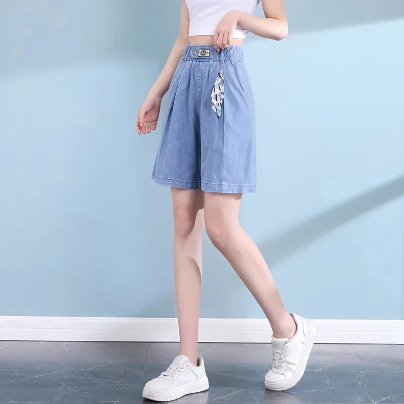 SITOL Denim Shorts Women's Blue-4