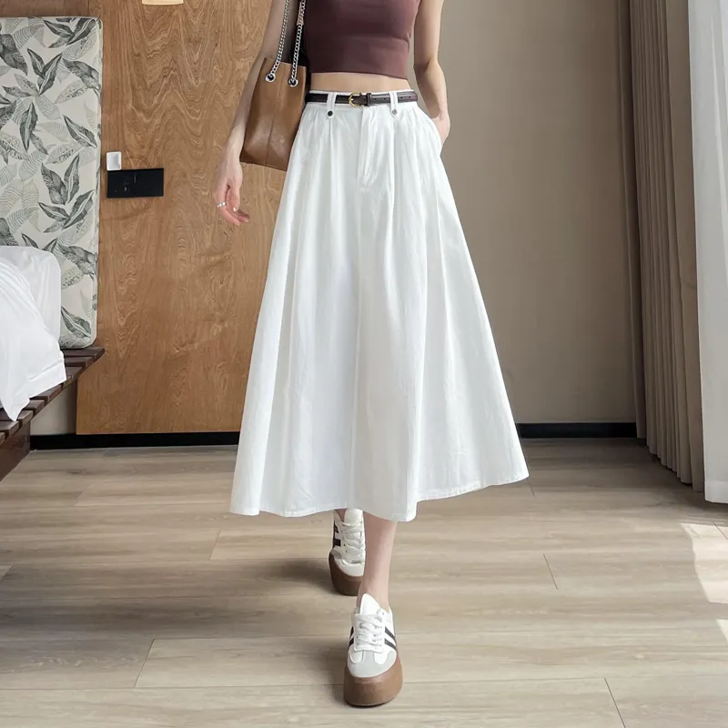 SITOL Casual Short Skirts Women's White-3