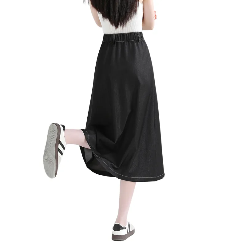 SITOL Denim Short Skirts Women's Dark Blue-8