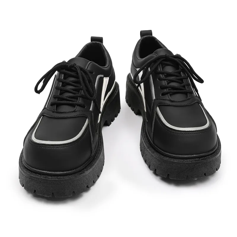 Gai Renpu Breathable Lightweight Height Increasing Low Top Casual Shoes Men's Black-3