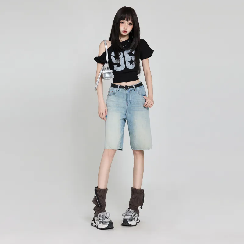 OROI Denim Shorts Women's Light Blue-2