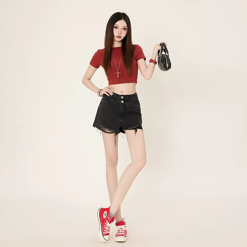 OROI Denim Shorts Women's Black-5