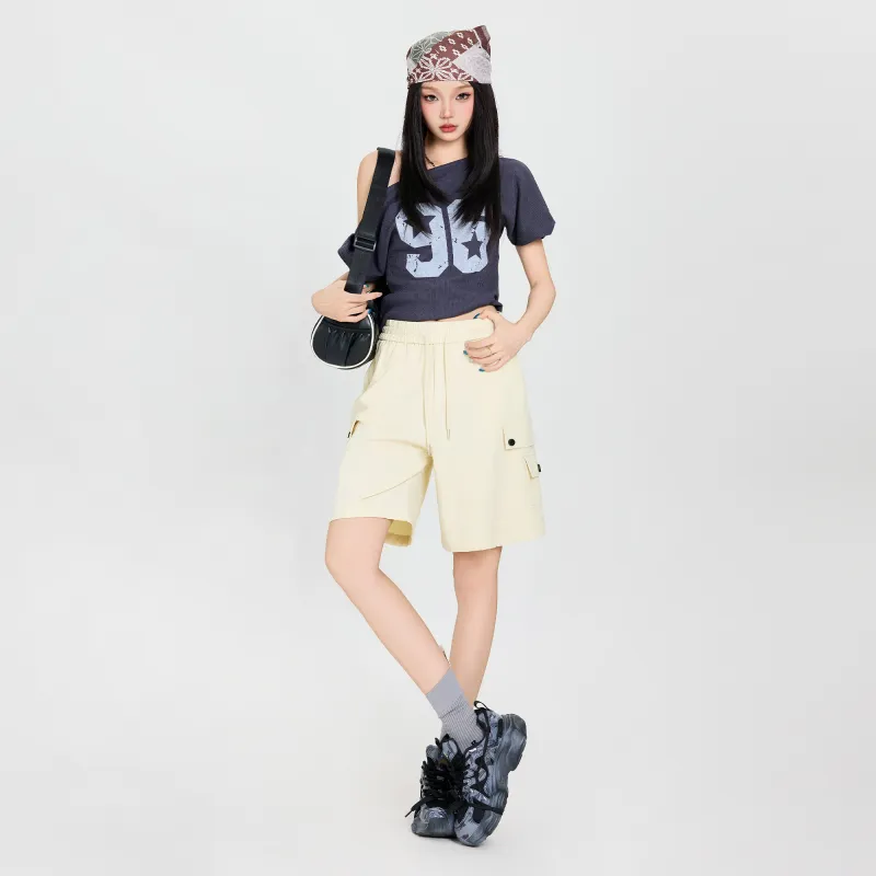 OROI Cargo Shorts Women's Apricot Mini Skirt-5