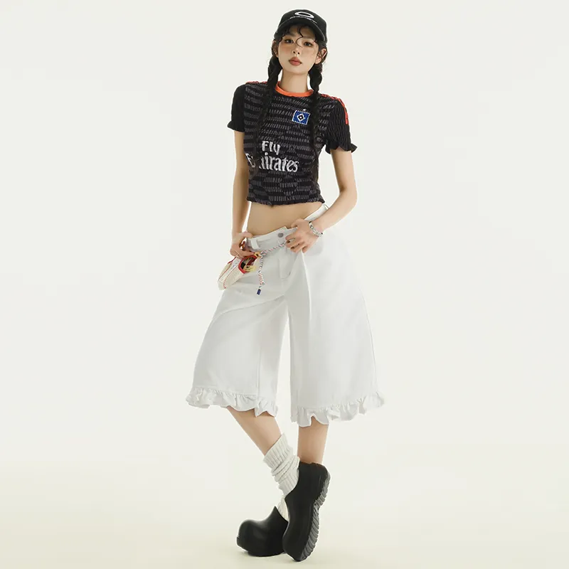 OROI Denim Shorts Women's White-3