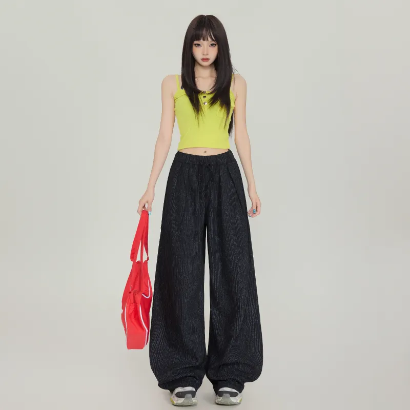OROI Casual Pants Women's Black Stripes-3