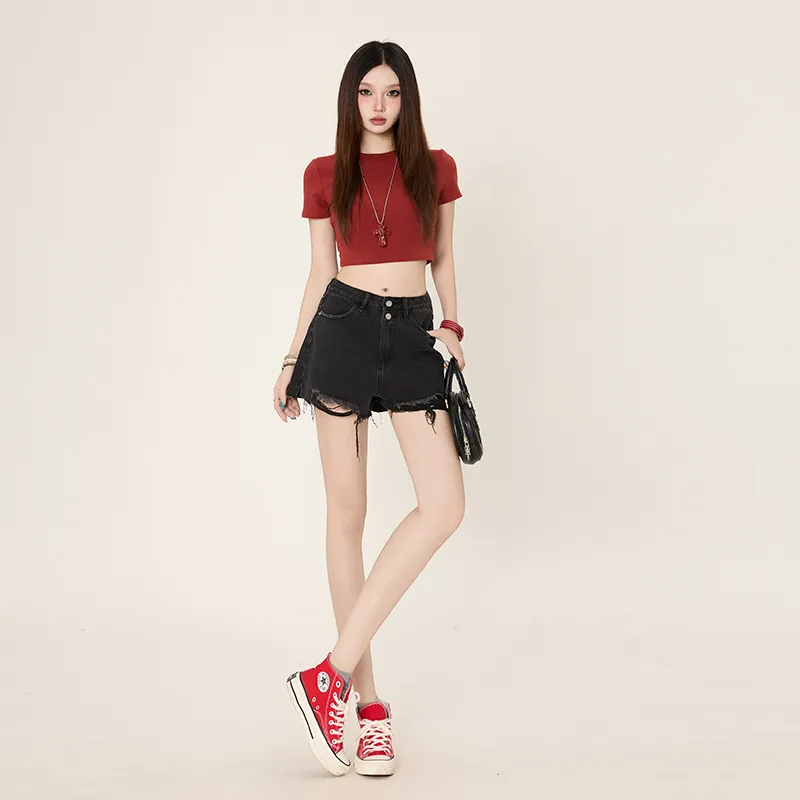 OROI Denim Shorts Women's Black-3