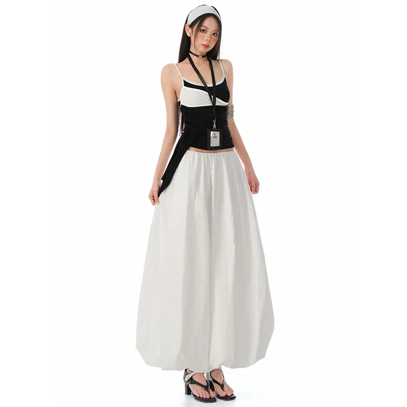 OROI Casual Long Skirt Women's White-2