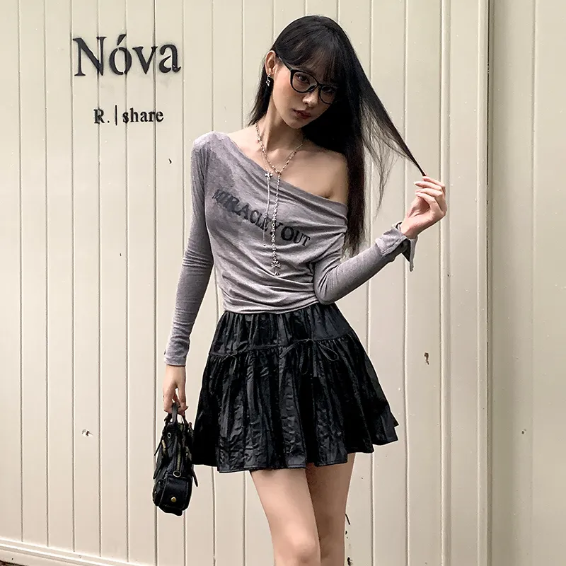 OROI Leather Short Skirts Women's Black-1