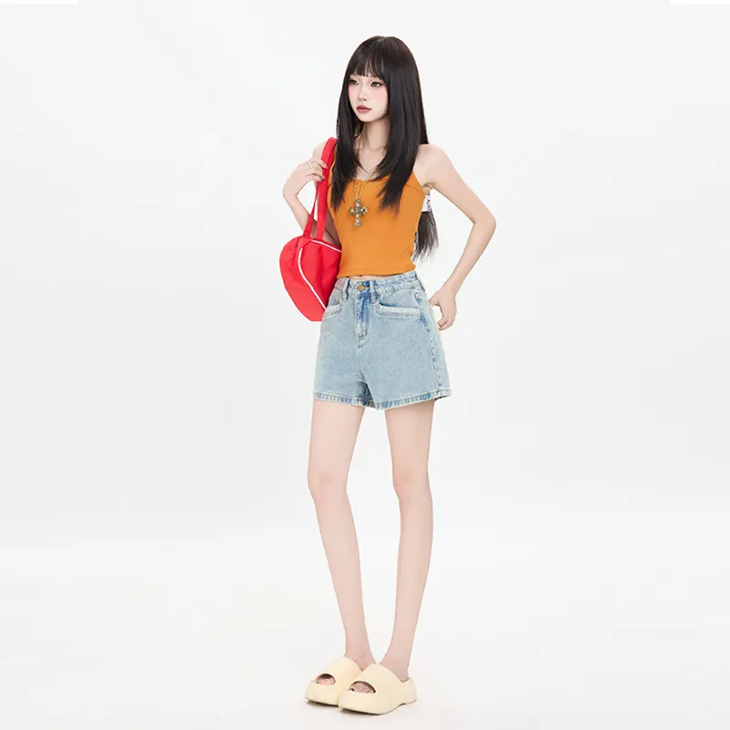 OROI Denim Shorts Women's Blue Shorts-3
