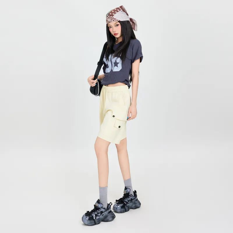 OROI Cargo Shorts Women's Apricot Mini Skirt-6
