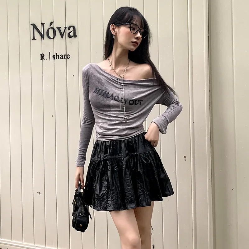 OROI Leather Short Skirts Women's Black-2