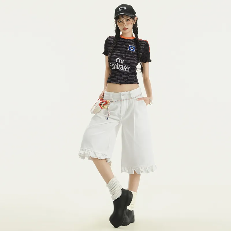 OROI Denim Shorts Women's White-4