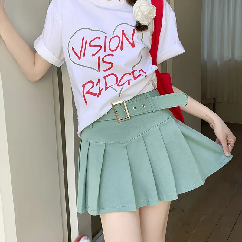 OROI Casual Short Skirts Women's Aqua Blue-6