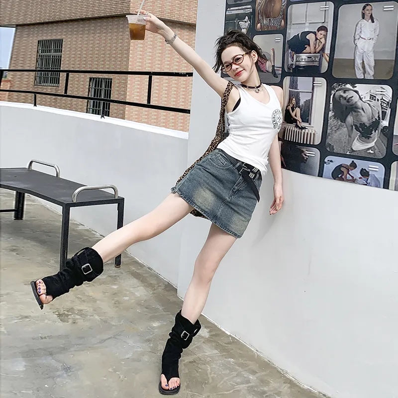 OROI Denim Short Skirts Women's-5