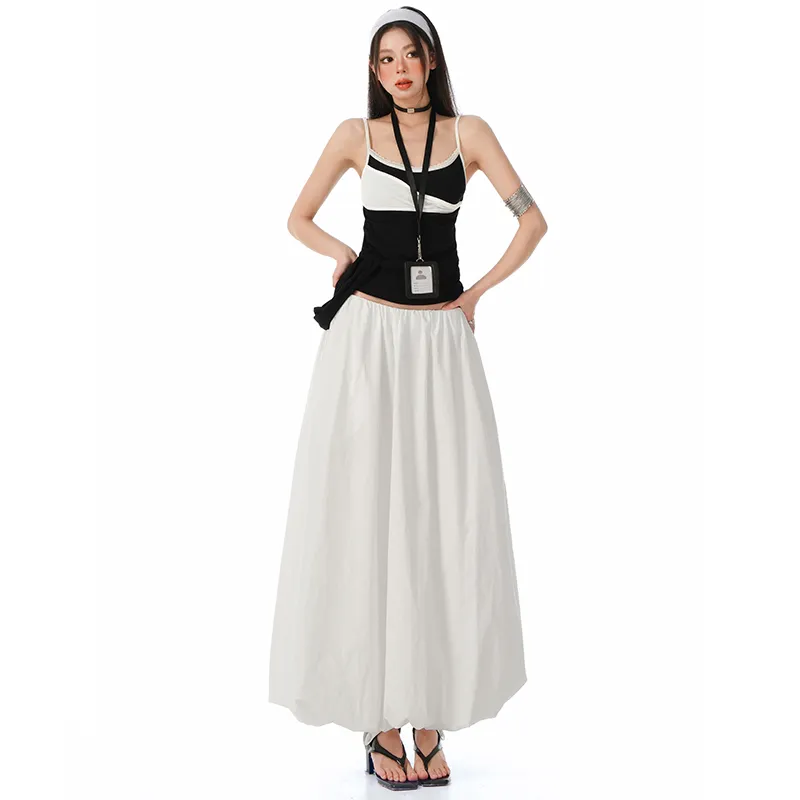 OROI Casual Long Skirt Women's White-4