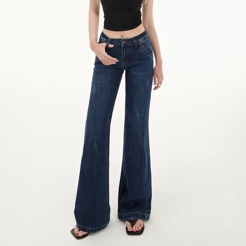 Fashion Classic Jeans Women's Deep Dark Blue-10